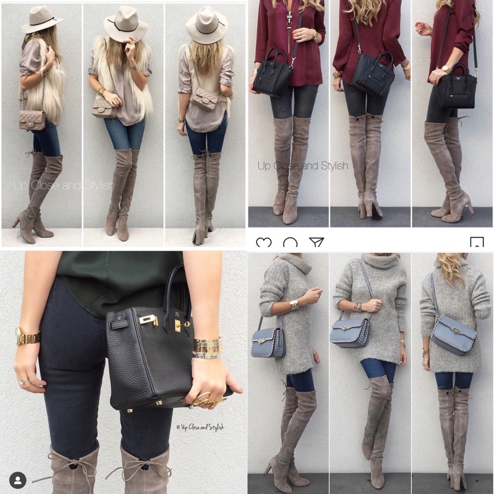 Stuart Weitzman Highland boots grey size 9